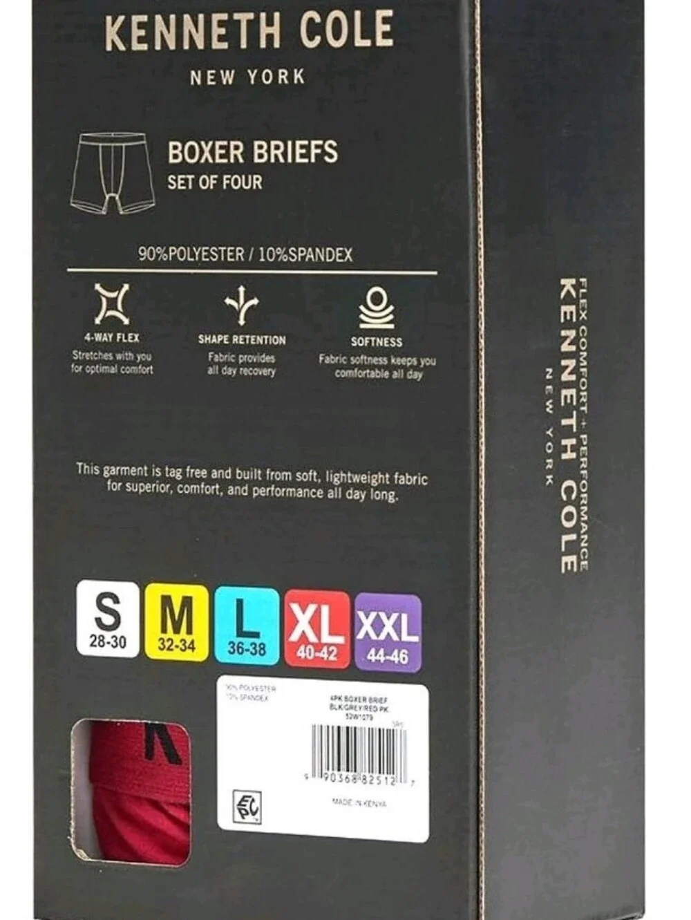 Kenneth Cole Men's Assorted Blue Boxer Brief 4-Pack NEW UNOPENED BOX SIZE XXL